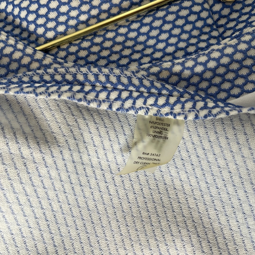 Preppy Tommy Hilfiger A-Line Honeycomb Sleeveless Dress Blue & White Size 14 - Picture 12 of 12